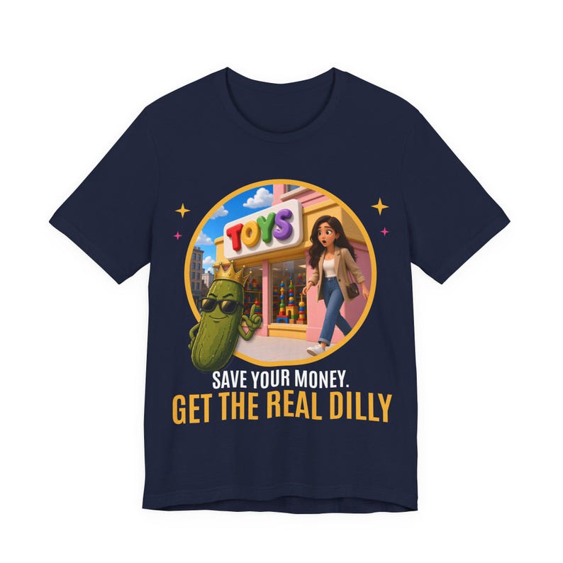 Save Your Money Get The Real Dilly | The Real Dilly Funny Pickle Shirt | Unisex Graphic Tee image 5