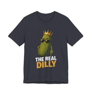 The Real Dilly Pickle Pointing Down | The Real Dilly Funny Pickle Shirt | Unisex Graphic Tee image 4