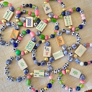 Mahjong Bracelet, vintage mahjong tile beaded bracelet, turtlesoupjewels - requests welcome!