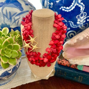 Chunky red Coral necklace, Statement necklace