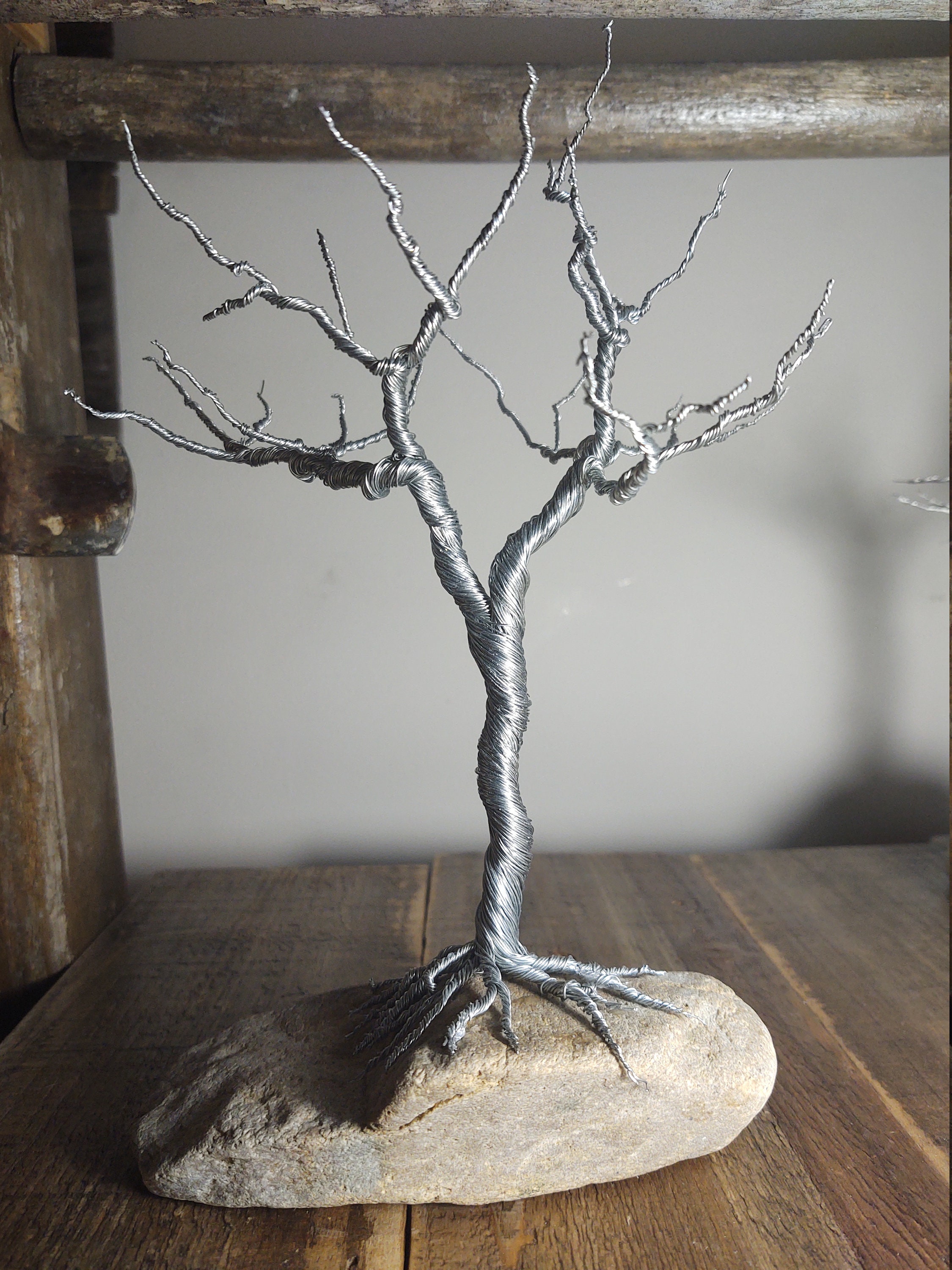 Twisted Wire Tree on River Stone Etsy UK