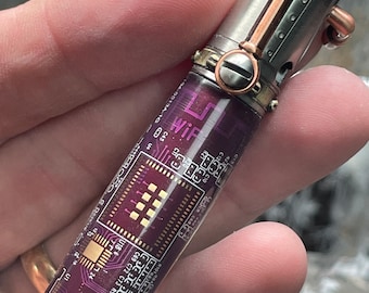 Genuine PCB Purple Circuit Board Steampunk Pen Perfect gift for Tech or Geek made with real circuit board