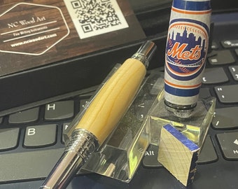 NY Mets Shea Stadium Authentic Dugout Bench Seat wood Rollerball pen with COA & presentation box