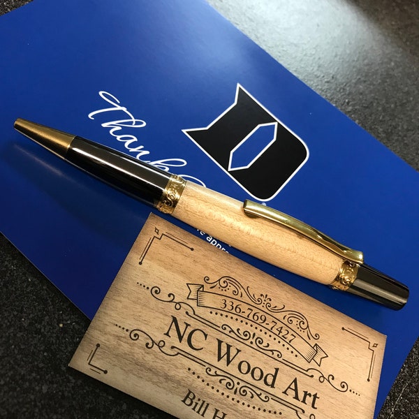Genuine Duke Blue Devils Cameron Indoor Stadium Pen made from Authentic floor piece COA & presentation box included