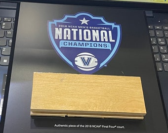 Villanova Plaque with Piece of 2018 Men's Final four  Court w/ Logo from Alamodome NCAA Bracket Piece of Wood Floor History with COA