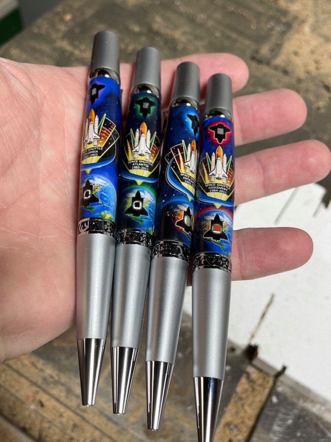NASA 4 Piece Shuttle Space Flown Ballpoint Pens Custom Hand Etsy