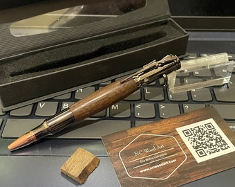 USS Alabama BB-60 battleship teak decking ballpoint bolt action pen gun metal with COA and presenatation box