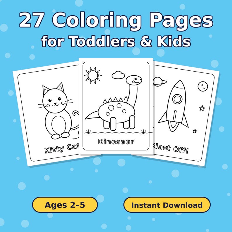 Printable Coloring Book for Toddlers. - Etsy