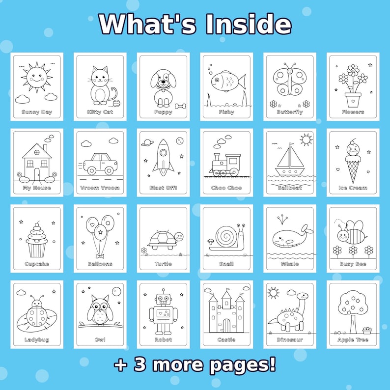 Printable Coloring Book for Toddlers. - Etsy