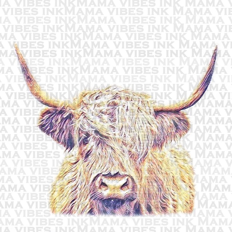 Highland Cow Png File Cow Sublimation Designs Country PNG Etsy