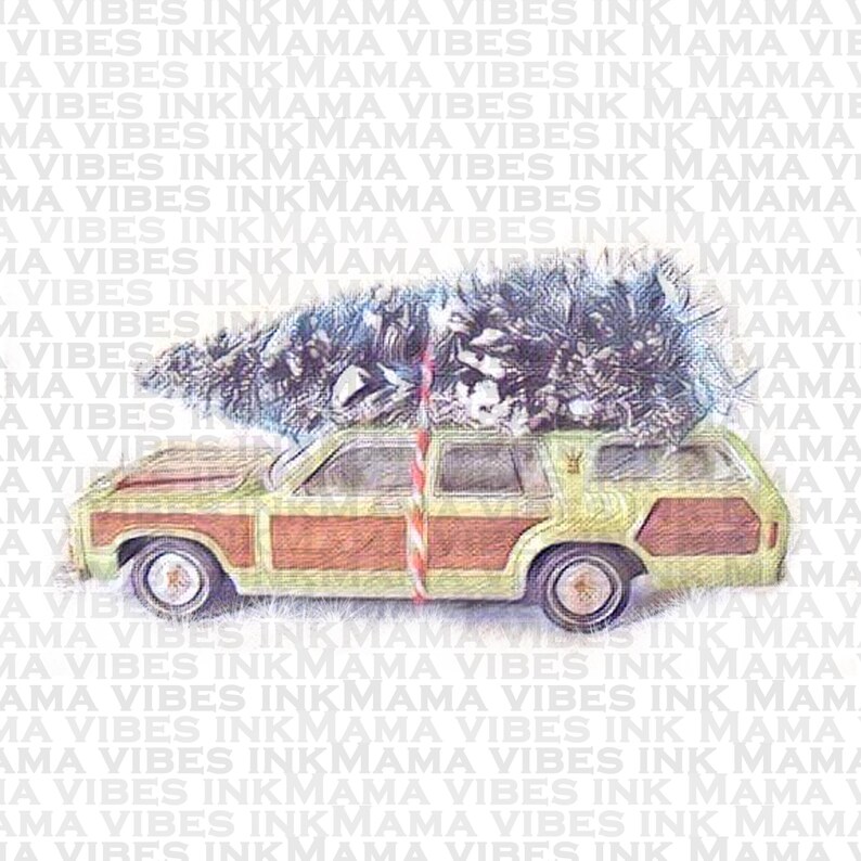 Christmas Vacation Car PNG Griswold truckster with tree  Etsy