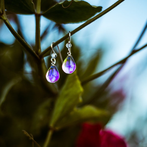 WISTERIA color changing eardrop earrings sterling silver