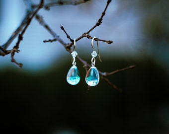 OCEAN color changing teardrop earrings sterling silver