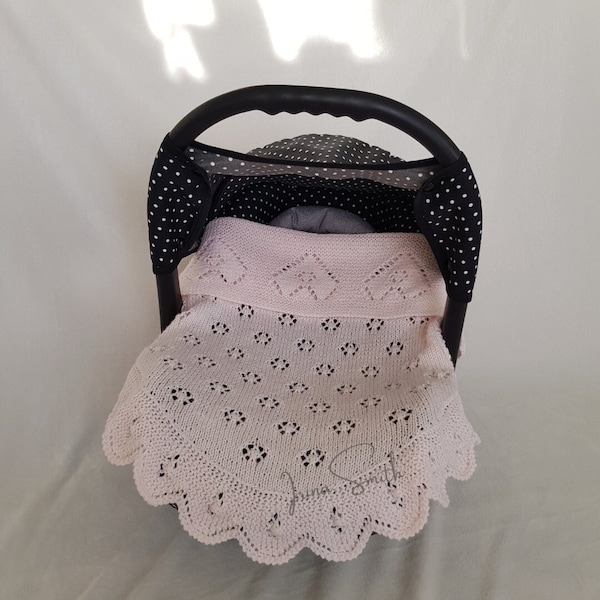 PDF pattern, knitting pattern for car seat baby blanket