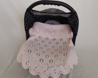 PDF pattern, knitting pattern for car seat baby blanket