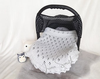 PDF pattern, written pattern, instructions, knitting pattern for car seat baby blanket