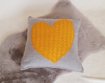 Cable Heart cushions, home decor
