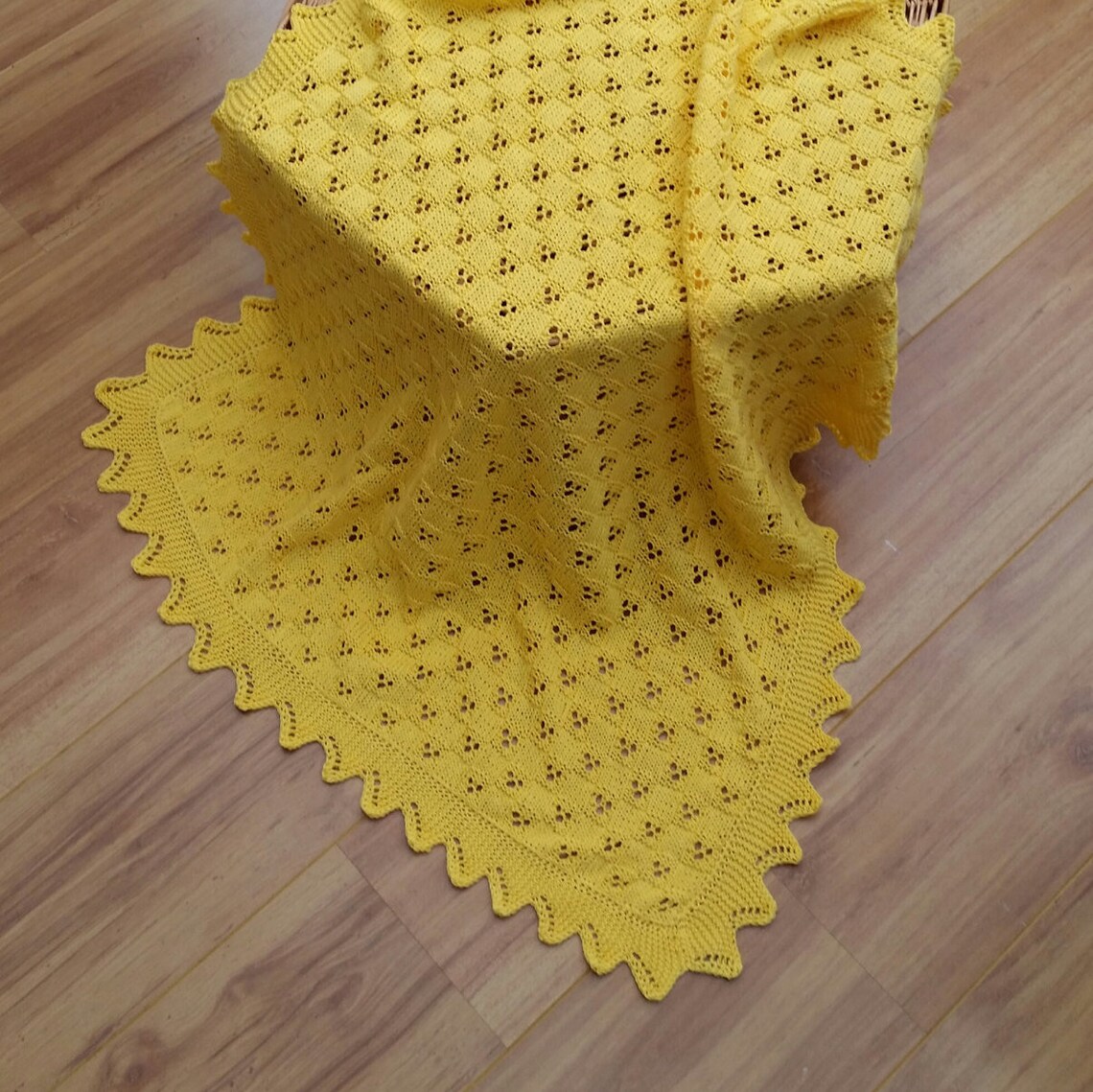 Lightweight Hand Knitted Blanket Lace Blanket Cot Blanket Etsy UK