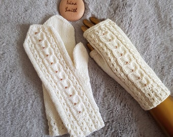 PDF pattern, written pattern, instructions, knitting pattern for mittens, fingerless mittens