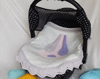 Carseat blanket with bunny, choice of colours