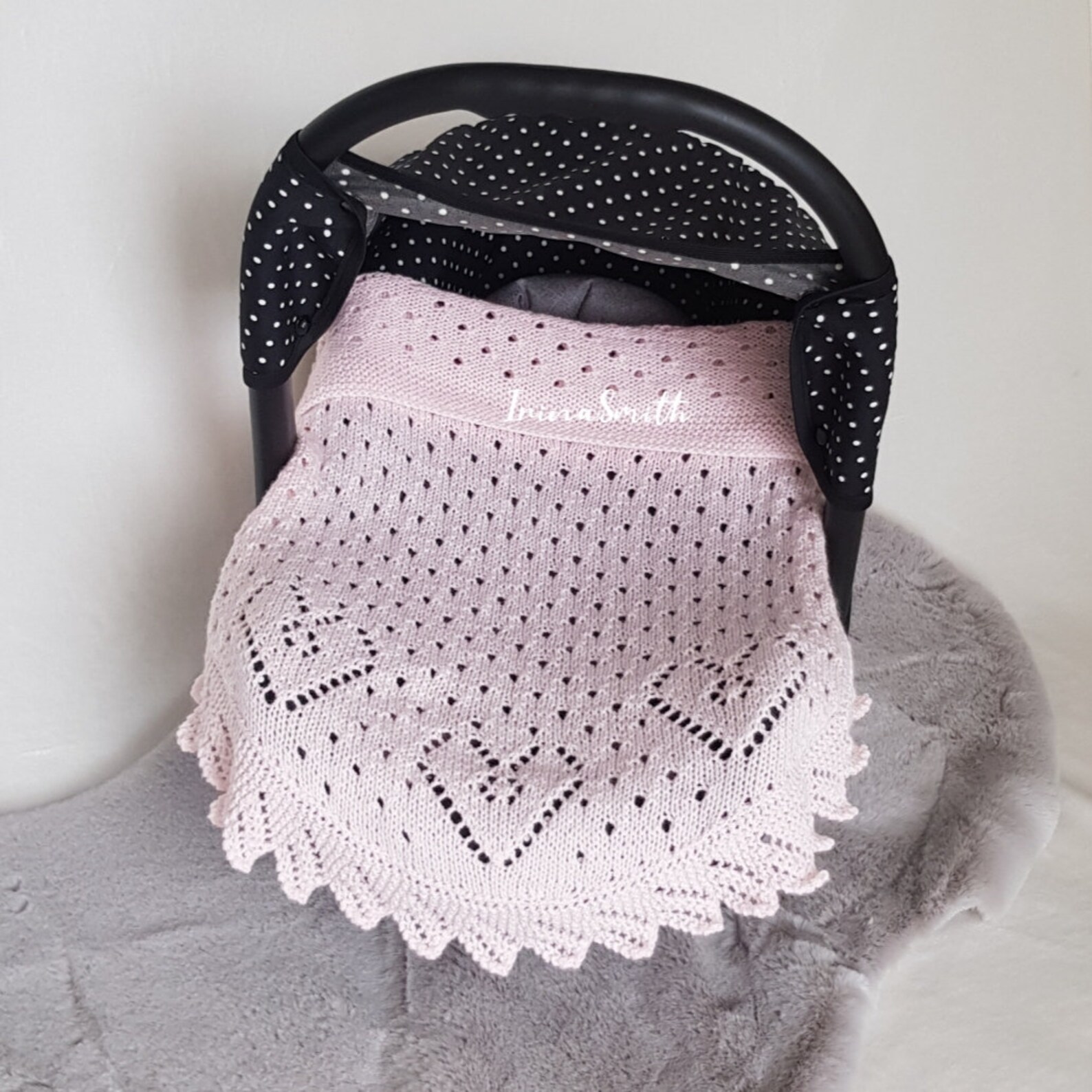 Three Lace Hearts Knitting Pattern Carseat Blanket Etsy Canada