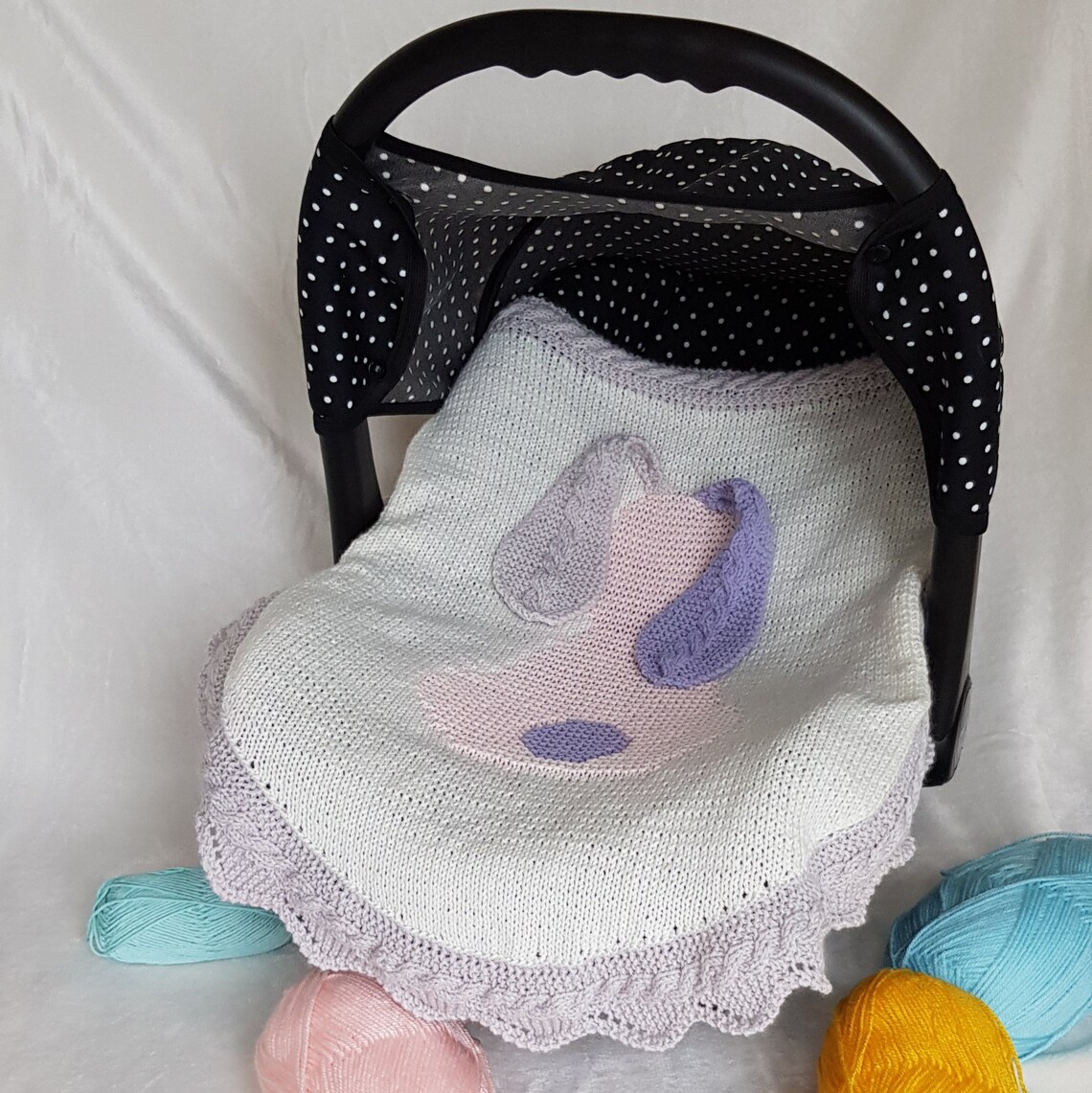 PDF Knitting Pattern Car Seat Blanket Floppy Ears by Irina Etsy