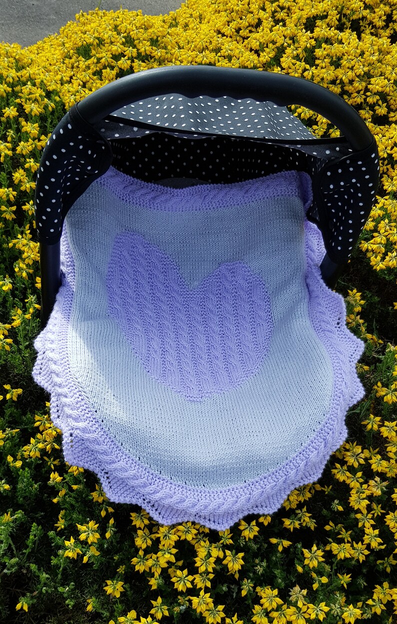 Moses basket carseat blanket small blanket handknitted Etsy