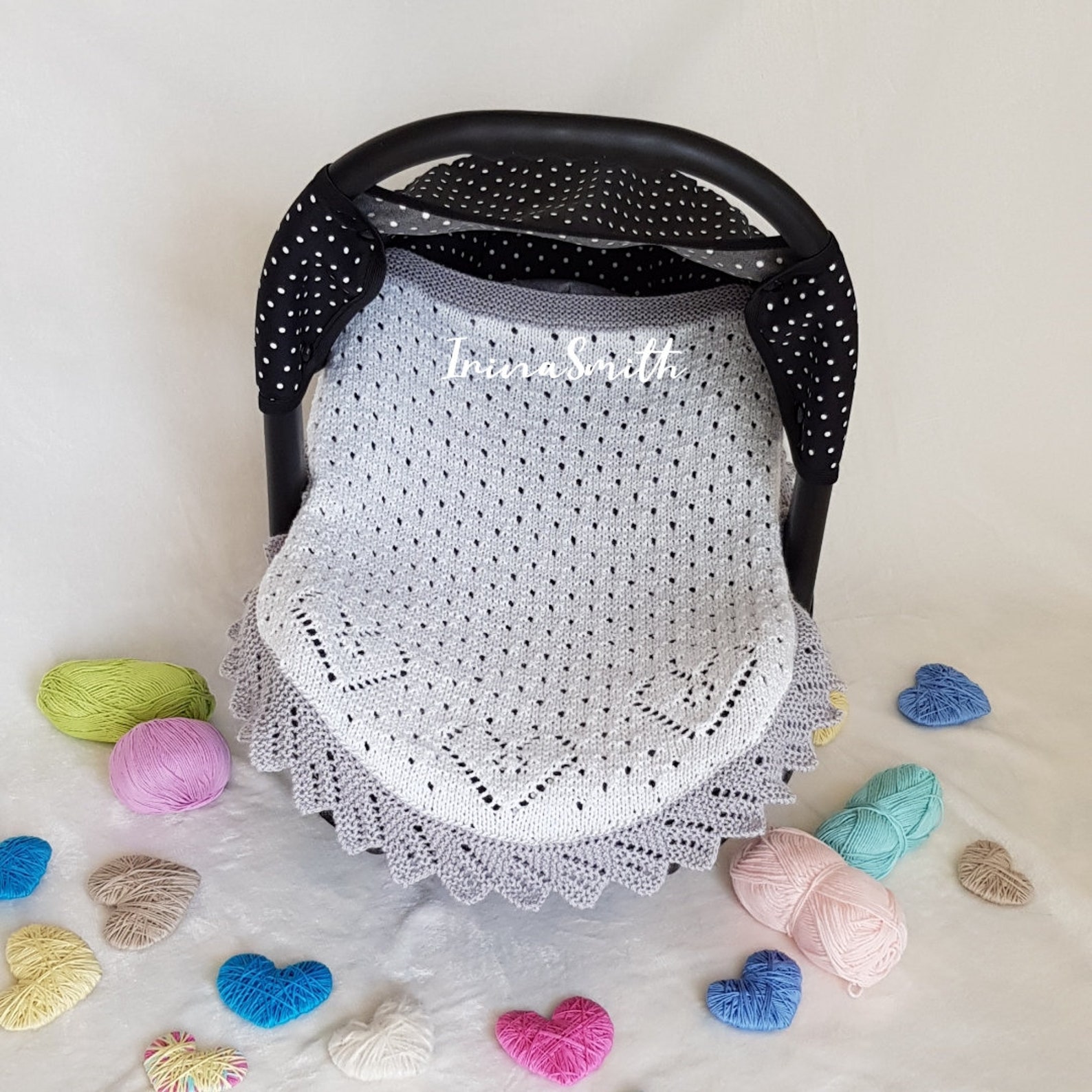 Knitted Baby Blanket Car Seat Moses Basket Size Three Lace Etsy