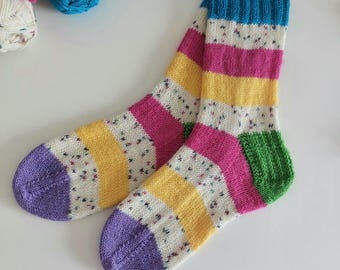 Hand knitted socks, Free UK shipping
