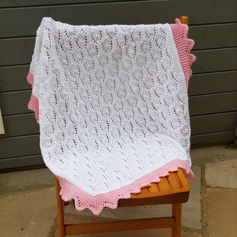 Knitted Baby Blanket Cot Blanket Lace Lightweight Etsy
