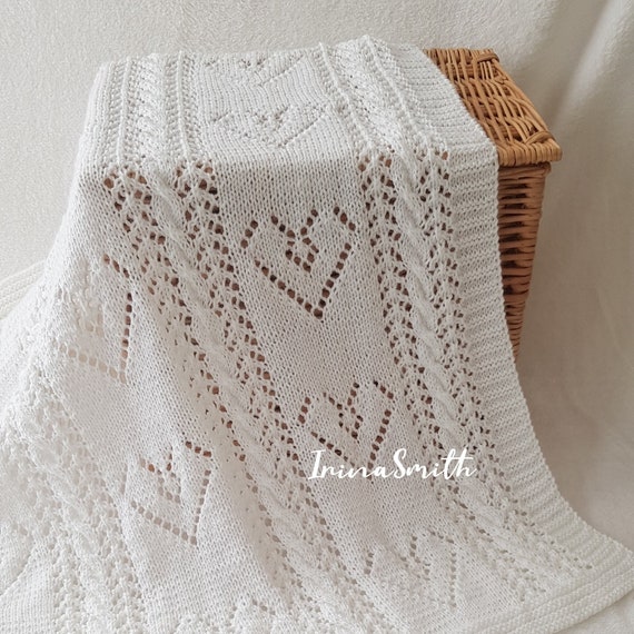 Cable And Lace Blanket in Bernat Baby Sport, Knitting Patterns