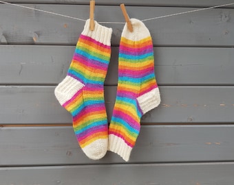 Made to order rainbow stripes socks