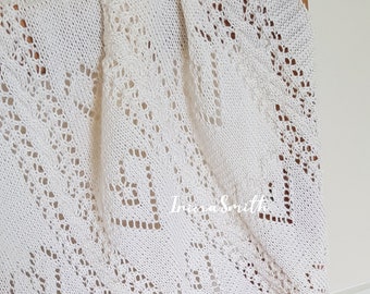 Made to order Cable and Lace baby blanket