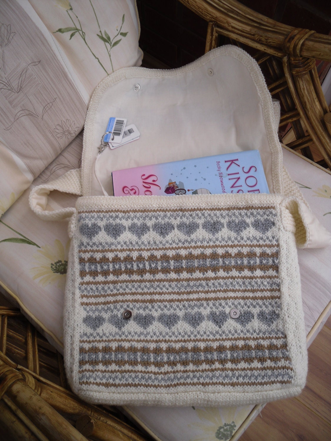 Messenger Bag Shoulder bag hand knitted nordic pattern Etsy