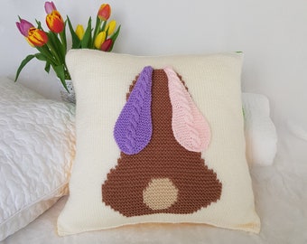 Floppy Ears Cushion,  knitting pattern,  pdf, tutorial