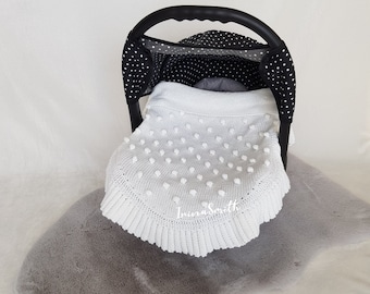 Popcorn Love carseat blankets, ready to ship