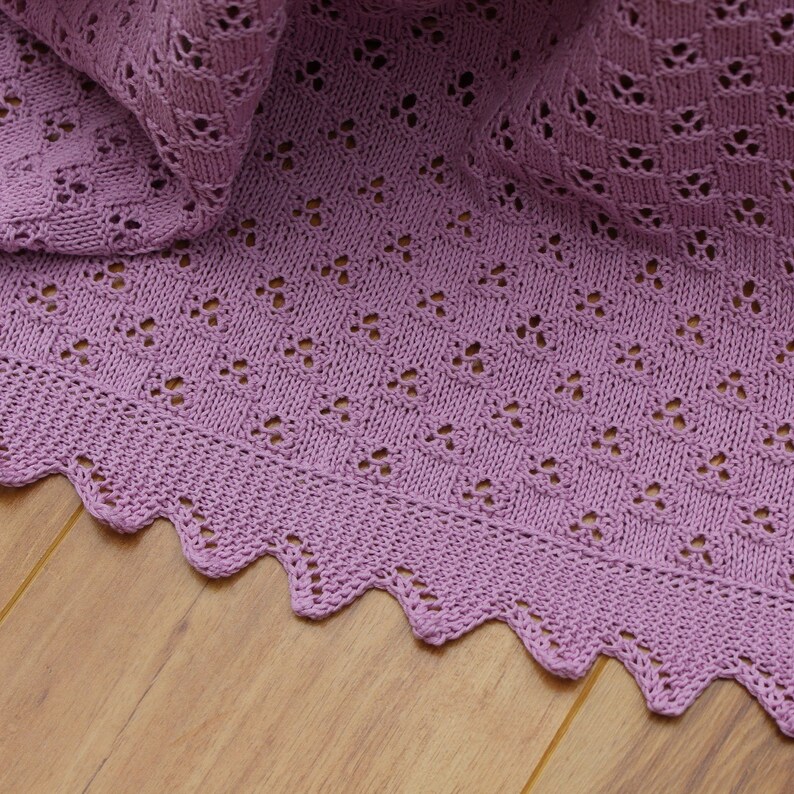 Lightweight Hand Knitted Blanket Lace Blanket Cot Blanket Etsy UK
