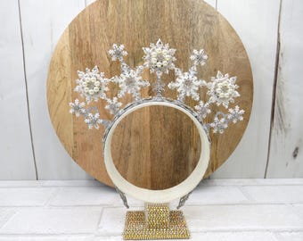 White Snowflake Clock Hand Headband