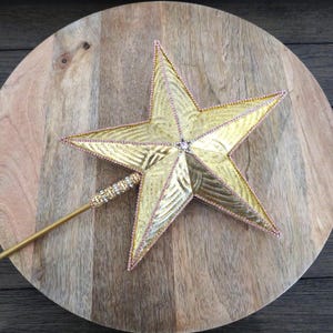 23&quot; Gold Star Wand with Pink Rhinestones