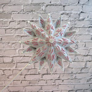 20.5&quot; Silver Starburst Scepter with Pink Rhinestones