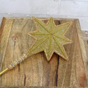 19&quot; Gold Star Wand with Pink Rhinestone Accents