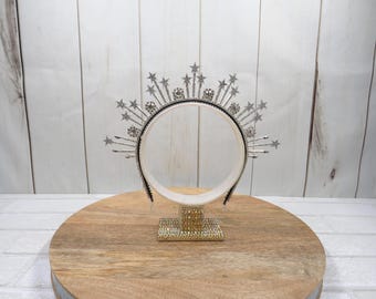 Silver Stars Rhinestone Halo Headband