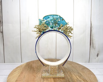 Tropical Blue Fish Embellished Headband