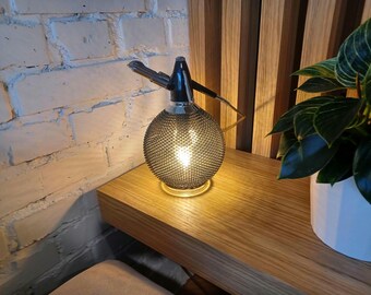 Upcycled Glass Soda Bottle Light – Unique Vintage Table Lamp