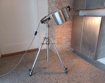 Upcycled Aluminium Tripod Floor Lamp - Vintage Pressure Pot Lamp