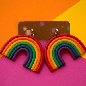 Rainbow Earrings | Polymer Clay Earrings