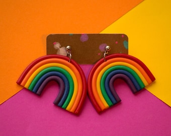 Pendientes Rainbow / Pendientes de arcilla polimérica