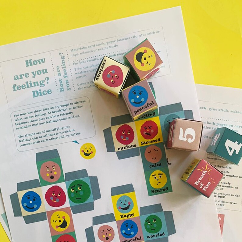 Feelings Dice and Mindful Breathing Dice Game Includes - Etsy