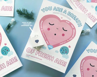 Heart Breath Valentine Printable, Hearth Breathwork, Kids Valentine