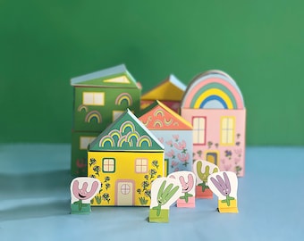 Springtime Stackable Paper Neighborhood Printable